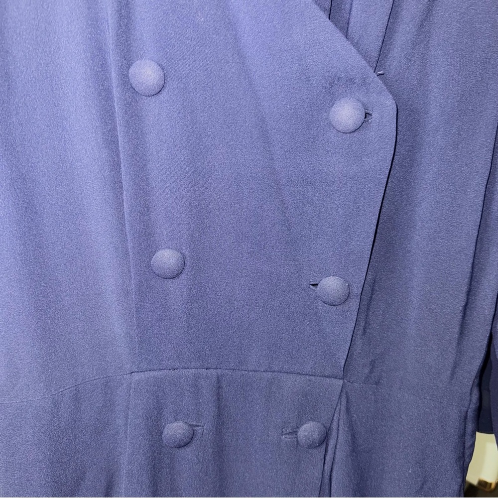 Vintage Ann Kauffman Navy Double‑Breasted Dress Elegant Tailored - Picture 9 of 10